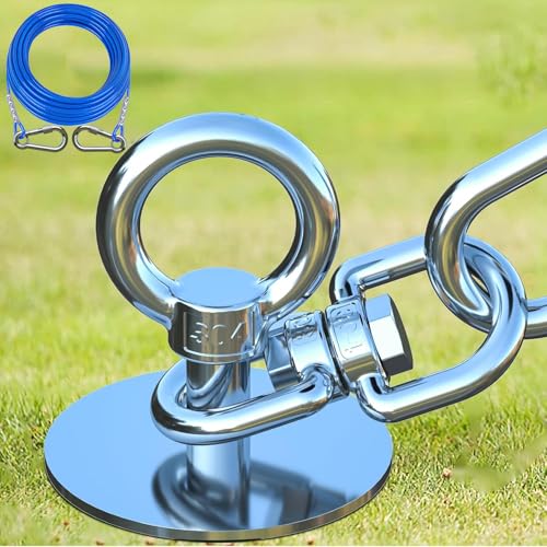 TOPKNOT Dog Tie Out Cable and Stake,with 20FT Heavy Duty Cable,360°Swivel Dog Run- No Tangle,Runner for Yard R- Up to 150LBS,Ideal for Outdoor Camping - size: dog stake+20ft/150lbs