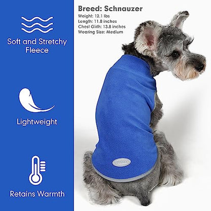 cyeollo 2 Pack Fleece Dog Sweater Pullover Dog Sweatshirt Reflective Lightweight Sweaters Pet Clothes for Small Dogs Boy Pet Apparel, Blue & Mist Blue S - color: Blue & Mist Blue, size: Small