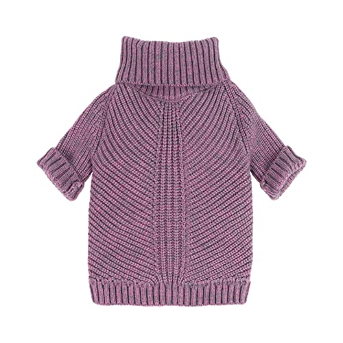 Fitwarm Thermal Knitted Dog Sweater Doggy Winter Coat Pet Clothes Doggie Turtleneck Jacket Puppy Outfits Cat Sweatsuit Lavender Purple XS - color: Purple, size: X-Small