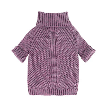 Fitwarm Thermal Knitted Dog Sweater Doggy Winter Coat Pet Clothes Doggie Turtleneck Jacket Puppy Outfits Cat Sweatsuit Lavender Purple Small - color: Purple, size: Small