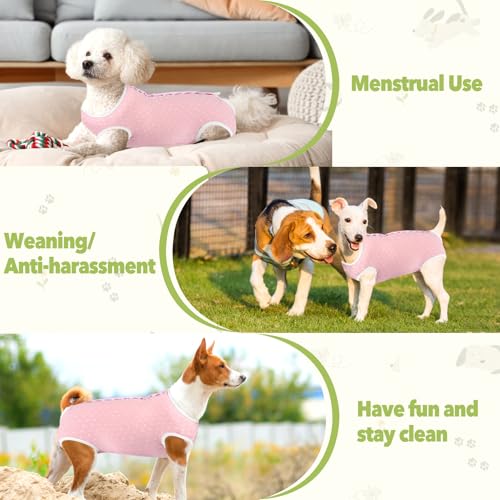Dog Diapers Suit Period Onesie for Female Dog Sanitary Panties Male Doggy Heat Diapers Cover Fit for Small Medium Dogs Pink Dots/S - size: Small