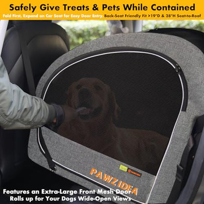 PAWZIDEA 3-in-1 Large Dog Stroller with Detachable Carrier up to 80lbs, Portable Dog Car Crate & Travel Kennel, Foldable Pet Stroller for 2 Medium Dogs, All-Terrain 9” Jogger Wheels, Adjustable Handle - color: Mid-Hemp Grey