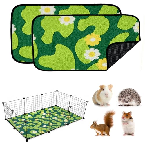 Qeils Reusable Puppy Pads for Small Dogs, Washable Pee Pads with Non-Slip , Absorbent Leakproof Mat for Crates, Playpens, Pet Beds & Whelping, Indoor Potty Training Grass Green, 24"x48", 2 Pack - size: 24"x48"(Pack of 2)