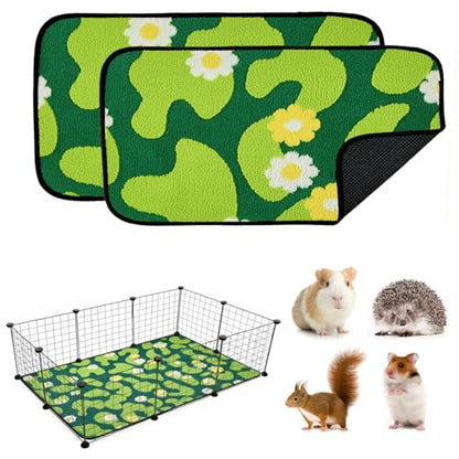 Qeils Reusable Puppy Pads for Small Dogs, Washable Pee Pads with Non-Slip , Absorbent Leakproof Mat for Crates, Playpens, Pet Beds & Whelping, Indoor Potty Training Grass Green, 24"x48", 2 Pack - size: 24"x48"(Pack of 2)