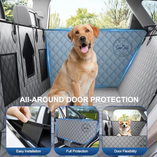 Dog Car Seat Cover for Back Seat - Waterproof Pet Hammock with Embedded Insert Door Protectors, 600D Oxford Scratch-Proof,Belt Opening,Machine Washable for Cars, SUVs,Small - Trucks - size: Medium for Cars / SUVs / Small-size Trucks