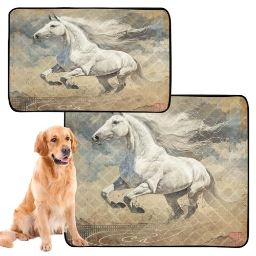 Qilmy Horse Pet Mat, Waterproof Reusable Dog Training Pad Anti-Slip Pet Creat Pad for Small Medium Large Dogs and Cats - size: Smallx3