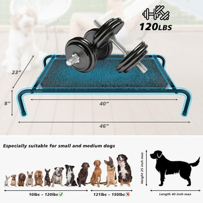 Rundik Elevated Dog Bed with Snuffle Mat Feature 2 in 1, Raised Dog Bed for Indoor and Outdoor Use Portable Warm Pet Cot with Puzzle Feeding Game for Slow Eating, Suitable for Small Medium Large Dogs - size: 23'' x 40''