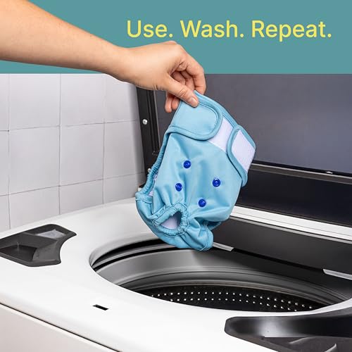 rocket & rex Washable Reusable Female Dog Diapers with Snaps (X-Small, 3ct) | Adjustable for a customized, snug fit. Includes liner pocket for extra absorbency. Guaranteed for 300 washes. - size: Extra Small