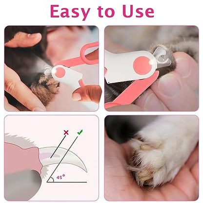 Small Animals Nail Clippers with LED Lights to Avoid Excessive Cutting and Razor Sharp Blades - Professional Claw Trimmer for Tiny Dog Cat Kitten Bunny Rabbit Bird Guinea Pigs Ferret Hamsters (Blue) - color: Blue