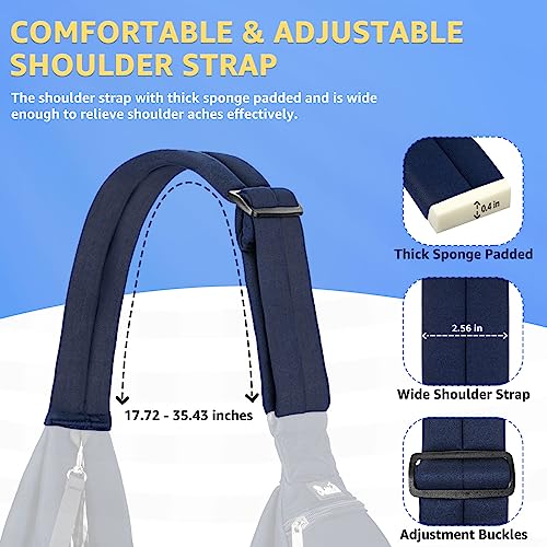 SlowTon Dog Carrier Sling - Thick Padded Shoulder Strap Adjustable Dog Carriers for Small Dogs, Puppy Carrier Purse for Pet Cat with Front Zipper Pocket Safety Belt Machine Washable (DBL, M) - color: F-Navy Knitted Fabric