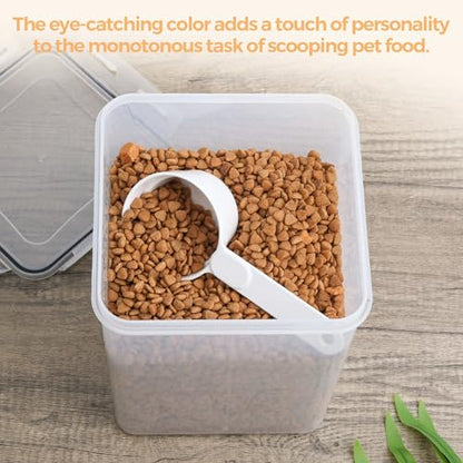 ComSaf Dog Food Scoop 1/2 Cup - MSBC Melamine Pet Food Scoop Measuring Cup for Dog Cat Ferret Rabbit Bird Food, Half Cup Scoop Food-Grade Pet Feed Scoops with Handle, Dishwasher Safe, White - color: White, size: 1/2 Cup