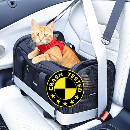 Crash-Tested Expandable Cat Carrier & Small Dog Car Seat - CPS Certified for Crash Protection & Safe Pet Travel. - size: Medium-20x12x12