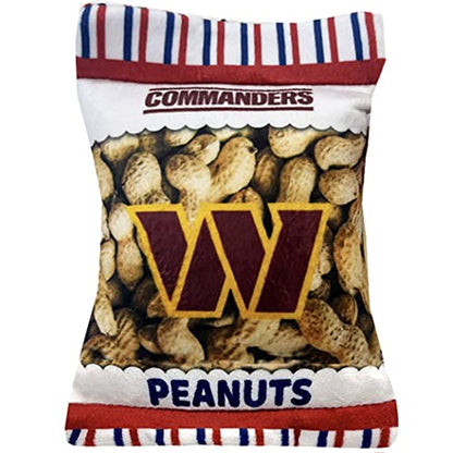 Pets First NFL Washington Commanders Crinkle FINE Plush Dog & CAT Squeak Toy - Cute Stadium Peanuts Snack Plush Toy for Dogs & Cats with Inner Squeaker & Beautiful Baseball Team Name/Logo (WAC-3346) - color: Washington Commanders, style: STADIUM PEANUTS S
