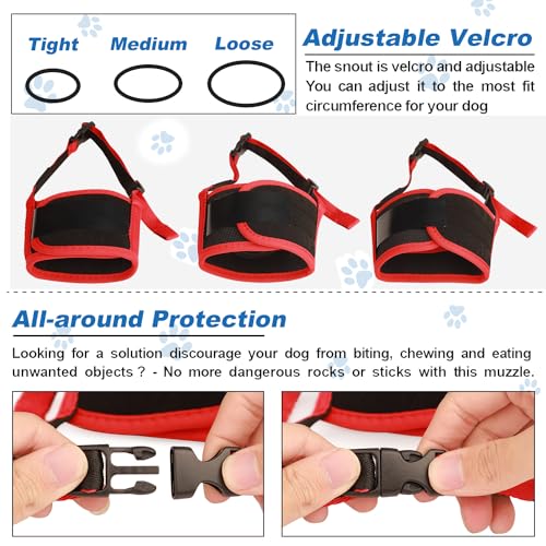 Nylon Dog Muzzle, 8-Black-Red-S