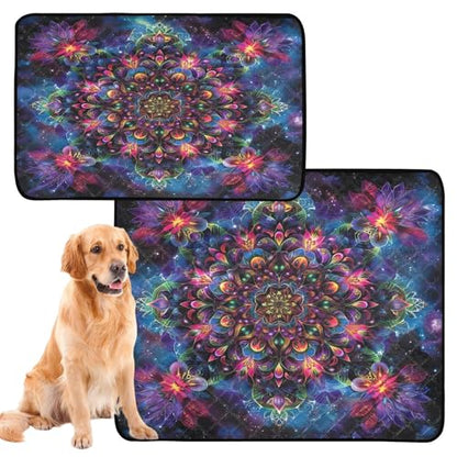 Qilmy Mandala Pet Mat, Waterproof Reusable Dog Training Pad Anti-Slip Pet Creat Pad for Small Medium Large Dogs and Cats - size: Smallx3