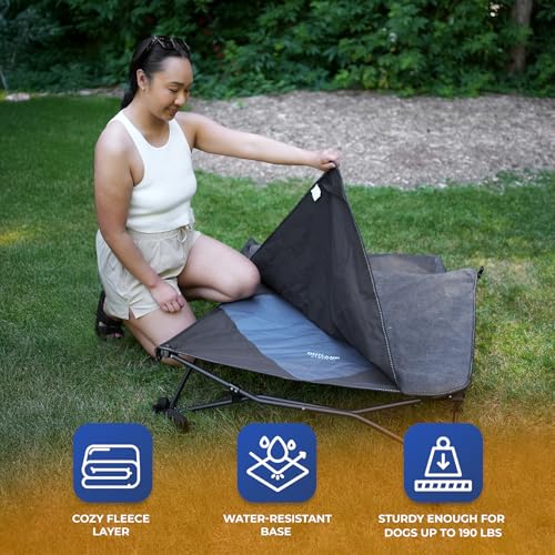 Outland Living Elevated Dog Bed – Durable, Weather-Resistant Pet Cot with Breathable, Joint-Supporting Design | Rust-Resistant, Easy Assembly, Perfect for Outdoor Adventures, Camping, and Home Use