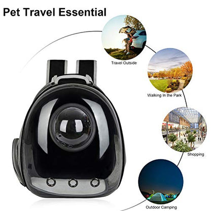 AJY Black Cat Carrier Dog Carrier Backpack, Pet Carrier Back Pack Pack for Small Medium Cat Puppy Doggie, Dog Body Carrying Bag Travel Space Capsule for Travel, Hiking, Walking & Outdoor Use