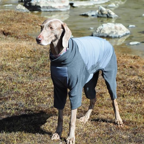 ROZKITCH Dog Coats for Small Dogs, Warm Waterproof Jacket Fleece Fullbody Clothes Jumpsuit, Dog Winter Cold Weather Coat Pajamas, Four-Legged Snowsuit with Leash Hole, Grey S - color: Grey, size: S(Chest: 20-23"; Back:16-17")