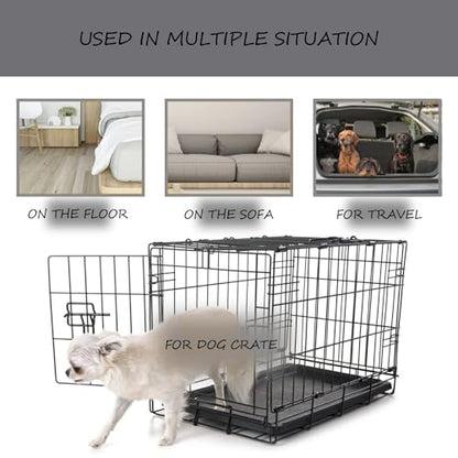 Washable Dog Bed Mat Crate Pad Soft Fluffy Pet Kennel Beds Dog Sleeping Mattress for Large Jumbo Medium Small Dogs, 48 x 30 Inch, Gray - color: Grey, size: 48.00" x 30.00" x 1.50"