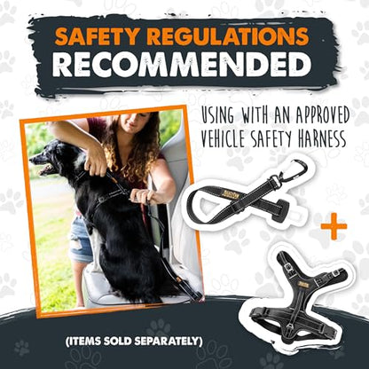 Mighty Paw Dog Seat Belt for Car - Safe Distraction Free Driving, Heavy-Duty Design with Aviation Grade Aluminum Carabiner, Adjustable Dog Seatbelt Harness for Small, Medium and Large Pets - style: Buckle Attachment (Most Popular)
