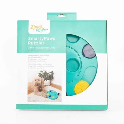 ZippyPaws - SmartyPaws - Puzzler Dog Toy - 3 in 1 Interactive Dog Toy Puzzle, Teaches Problem Solving Skills, Teal - color: Teal