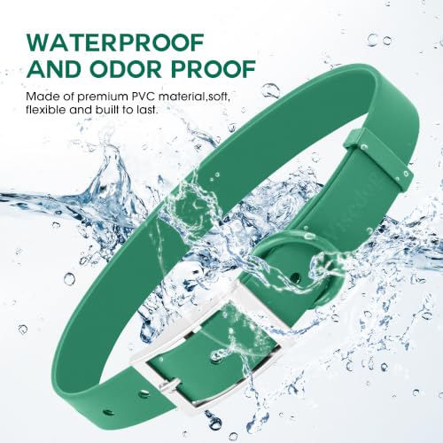 Wisedog Small Puppy Collar, Pine Green, XS 7"-10" × 1/2" | Soft Rubber Coated Webbing, For Small Dogs Cats, Cute Pet Collars - color: Pine Green
