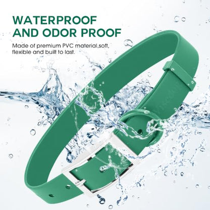 Wisedog Small Puppy Collar, Pine Green, XS 7"-10" × 1/2" | Soft Rubber Coated Webbing, For Small Dogs Cats, Cute Pet Collars - color: Pine Green
