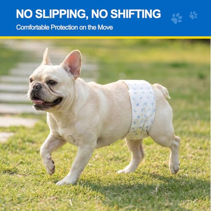 Wowflash 100 Count Male Dog Diapers Disposable, Leakproof Dog Wraps with Wetness Indicator, Breathable Quick-Dry, Secure Fit Doggy Belly Bands for Incontinence, Marking & House Training, Small - size: Small