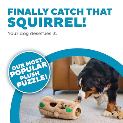 Outward Hound Hide-A-Squirrel Dog Toy – Interactive 2‑in‑1 Plush Puzzle with 6 Squeaky Removable Squirrels, X-Large - color: Squirrel Xlarge