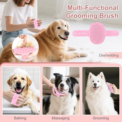 Slicker Brush for Dogs, Slicker Brush for Doodles Long Haired Dog, Goldendoodle Long Pin Detangler for Dematting, Dog Slicker Brushes for Grooming (Large Curved)(Red)