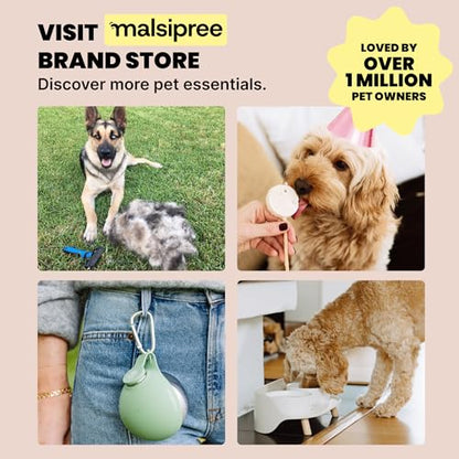 MalsiPree On the Go Dog Water Bottle - 12 oz Pink, Leak-Proof | 12oz leak-proof bottle & built-in bowl - one-hand use - Use for dog travel, hiking, park & beach days - color: Pink, size: 12oz - Standard