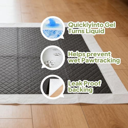 X9, Bamboo Charcoal Pet Training Pads, Super Absorbent, Good At Adsorbing Odors, Pet Pee Pads Extra Large 28" x 34"-50 Count, Disposable Puppy Pads for Dogs Cats Small Pets