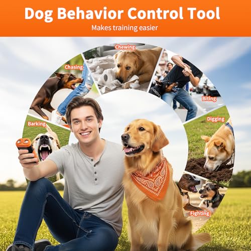 Dog Bark Control Devices - Ultrasonic Anti Barking Deterrent for All Dogs, Pets Gentle Trainer with LCD Screen, 35 ft Range Barkguard Stopper, Portable Humane Behavior Training Tools Indoor Outdoor