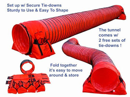 15' Heavy Duty Dog Agility Tunnel with 2 Sets of Tiedown System, Competition & Training, (Red), The Best for Dogs Under 30lbs, or find SHD Tunnels