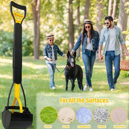 ienjoyed 2-Pack Pooper Scooper for Large Small Dogs Heavy Duty, 32" Long Handle Poop Scoop for Yard, Grass, Gravel, Dog Poop Grabber with High Strength Material and Durable Spring - size: 32 inches(2-Pieces)