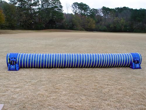 20' Heavy Duty Dog Agility Tunnel with 2 Sets of Tiedown System, Competition & Training, Multiple Colors, 2 Lengths (Blue) - color: Blue