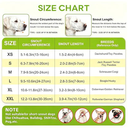 Dog Muzzle, Breathable Mesh Muzzle for Small Medium Large Sized Dogs, Adjustable Soft Muzzles to Prevent Chewing, Biting & Scavenging, Training and Walking Allows Panting Drinking (S) - size: S