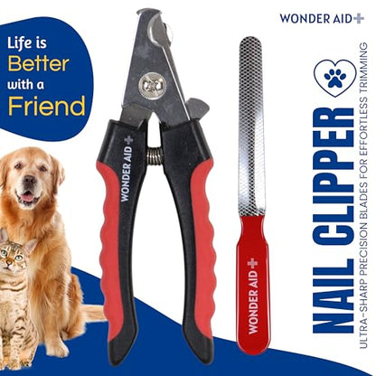 Professional Dog Nail Clippers with Safety Guard Pet Grooming Trimmer with Stainless Steel Blades for Safe & Easy Nail Care Ideal for Small, Medium & Large