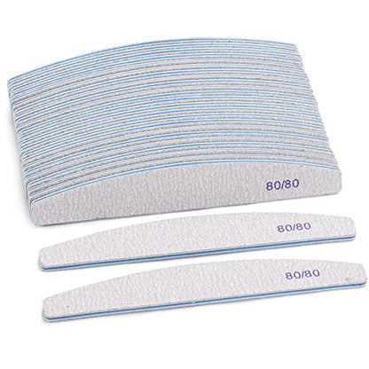 25 Count Coarse Nail Files 80/80 Grit, Reusable Rough Nail Files Double Sided Emery Boards for Acrylic Nails - size: 25 Count(80/80 Grit)