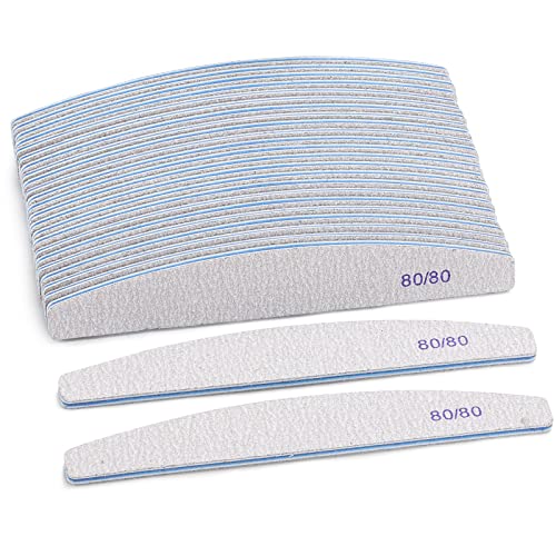 25 Count Coarse Nail Files 80/80 Grit, Reusable Rough Nail Files Double Sided Emery Boards for Acrylic Nails - size: 25 Count(80/80 Grit)