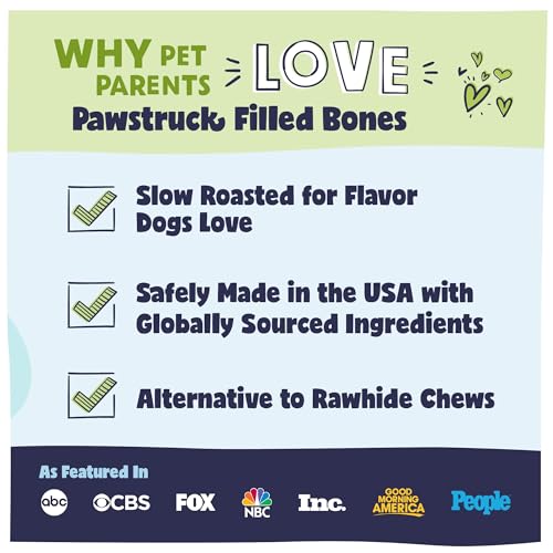 Pawstruck Large 5-6" Filled Dog Bones, Peanut Butter Flavor - Made in USA, Long Lasting Stuffed Femur for Aggressive Chewers, Dental Treat - Pack of 3, Packaging May Vary - size: 3 Pack