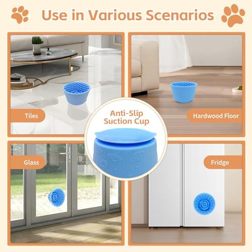 Dog Lick Bowl,Anxiety Relief Non-Slip Silicone Treat Bowl,Durable Anti-Choking Long-Lasting Enrichment Slow Feeder Licking Mat for Small Medium Large Breed,Freezable BPA Free Silicone Dishwasher Safe - color: Blue, size: M-L