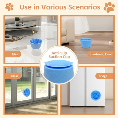 Dog Lick Bowl,Anxiety Relief Non-Slip Silicone Treat Bowl,Durable Anti-Choking Long-Lasting Enrichment Slow Feeder Licking Mat for Small Medium Large Breed,Freezable BPA Free Silicone Dishwasher Safe - color: Blue, size: M-L