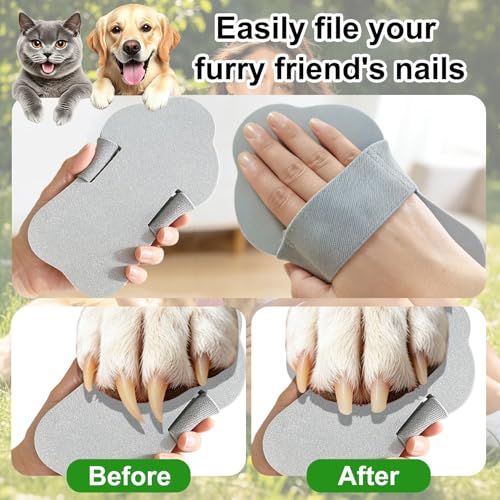 Dog Nail Scratch Board with Hand Strap, Portable Pet Nail File Sandpaper Board, Non-Slip EVA Dog Nail Grinder for Small Medium Large Dogs, Stress-Free Quiet Nail Trimming Tool, Lightweight Grey