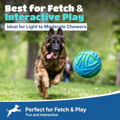 Dog Balls for Large Dogs, 7 Inch Large Dog Ball, Bouncy Floating Fetch Toy, Interactive Rubber Ball, Durable TPR Foam Outdoor & Water Toy for Medium & Large Breeds (Blue & Green Swirl) - color: Blue & Green Swirl