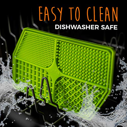 Mighty Paw Dog Lick Pad - BPA-Free Silicone Mat - Anxiety Relief, Dental Health Support, Easy Grooming, Slow Feeding, Dishwasher Safe - color: Green