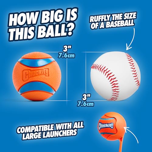 Chuckit! Ultra Ball Dog Toys - Size Large - for Dogs 60-100 lbs - Made from Durable Rubber - Super Bouncy - Day & Night Bundle - Floats in Water - 3-inch Diameter - Pack of 2 - size: Large
