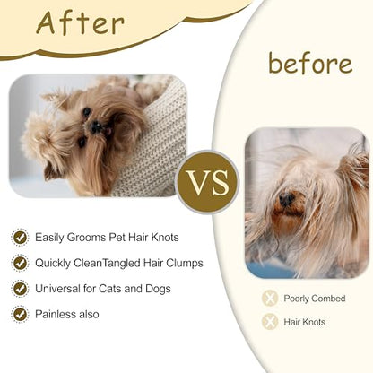 2-in-1 Pet Hair Removal Massaging Shell Comb, Soft Deshedding Brush for Cats & Dogs, Gentle Grooming Tool for Mats & Tangles (White) - size: Massaging Shell Comb
