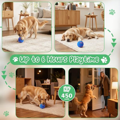 Smart Interactive Dog Toys,Vibrating Dog Ball,Pet Bounce Ball for Dogs (Small & Large),Chew-Proof Shell,Automatic Moving/Bouncing/Rotating, E-TPU Material,Ip68 Waterproof - color: Blue