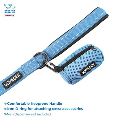 Voyager Step-in Air All Weather Mesh Harness and Reflective Dog 5 ft Leash Combo with Neoprene Handle, for Small, Medium and Large Breed Puppies by Best Pet Supplies - Blue, X-Large - color: Leash Harness Set (Baby Blue Base), size: XL (Chest: 20.5 - 23")